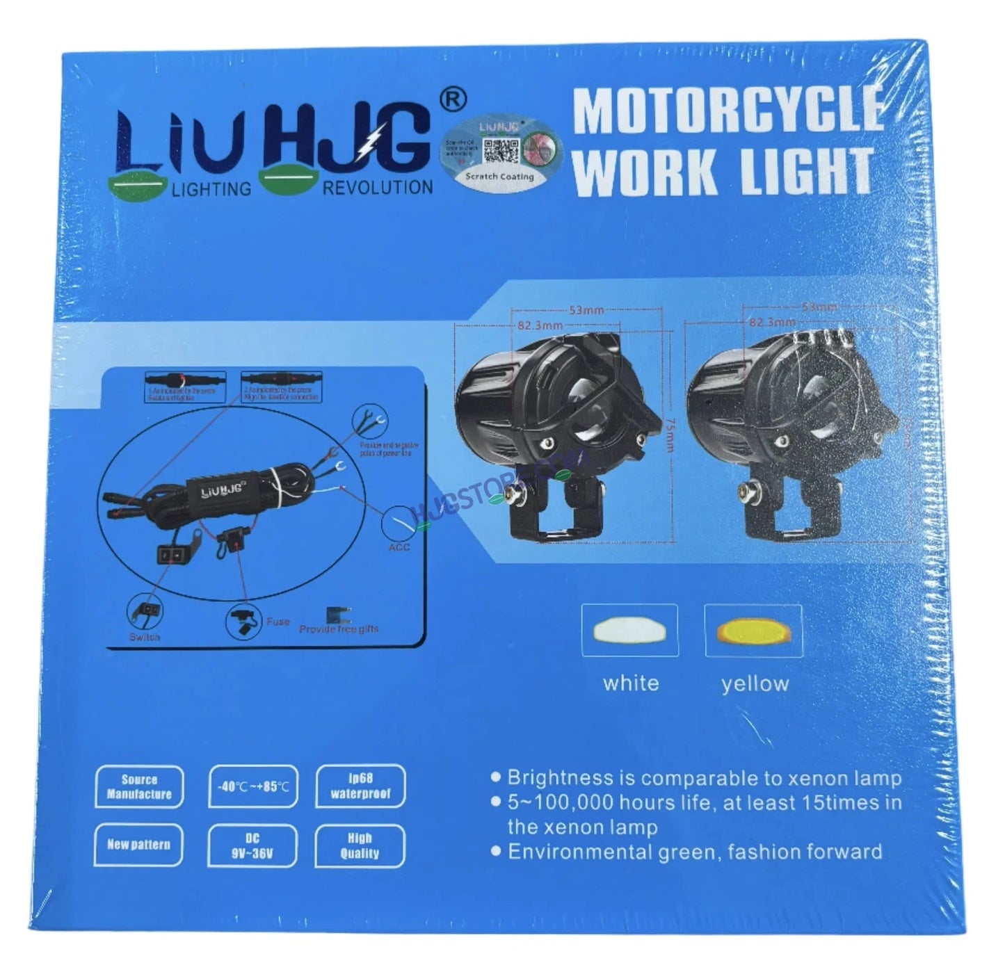 HJG Mini Mercedes Y Lens with Cooling Fan with Wiring Harness Kit 80W Foglight Ultra Wide Dual Intensity LED Driving Fog Lights White (2*40W = 80W Total) Universal For All Cars & Bikes LIU HJG Mini Mercedes Y Lens 80W with Cooling Fan and Wiring Kit - HJGstore.com