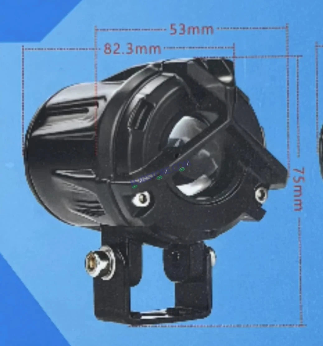 HJG Mini Mercedes Y Lens with Cooling Fan with Wiring Harness Kit 80W Foglight Ultra Wide Dual Intensity LED Driving Fog Lights White (2*40W = 80W Total) Universal For All Cars & Bikes LIU HJG Mini Mercedes Y Lens 80W with Cooling Fan and Wiring Kit - HJGstore.com