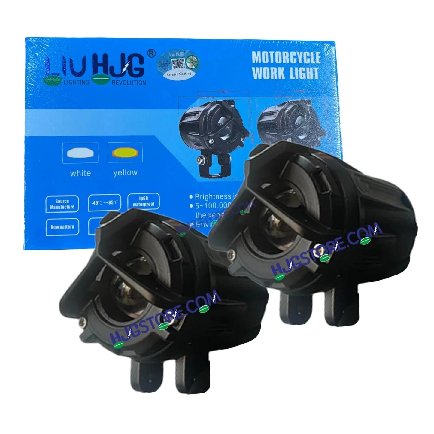 HJG Mini Mercedes Y Lens with Cooling Fan 80W Foglight Ultra Wide Dual Intensity LED Driving Fog Lights White/Yellow (2*40W = 80W Total) Universal For All Cars & Bikes LIU HJG Mini Mercedes Y Lens 80W with Cooling Fan Ultra Wide Light Throw - HJGstore.com