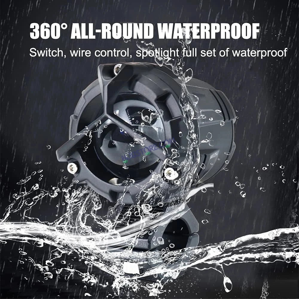 HJG Mini Mercedes Y Lens with Cooling Fan with Wiring Harness Kit 80W Foglight Ultra Wide Dual Intensity LED Driving Fog Lights White (2*40W = 80W Total) Universal For All Cars & Bikes LIU HJG Mini Mercedes Y Lens 80W with Cooling Fan and Wiring Kit - HJGstore.com