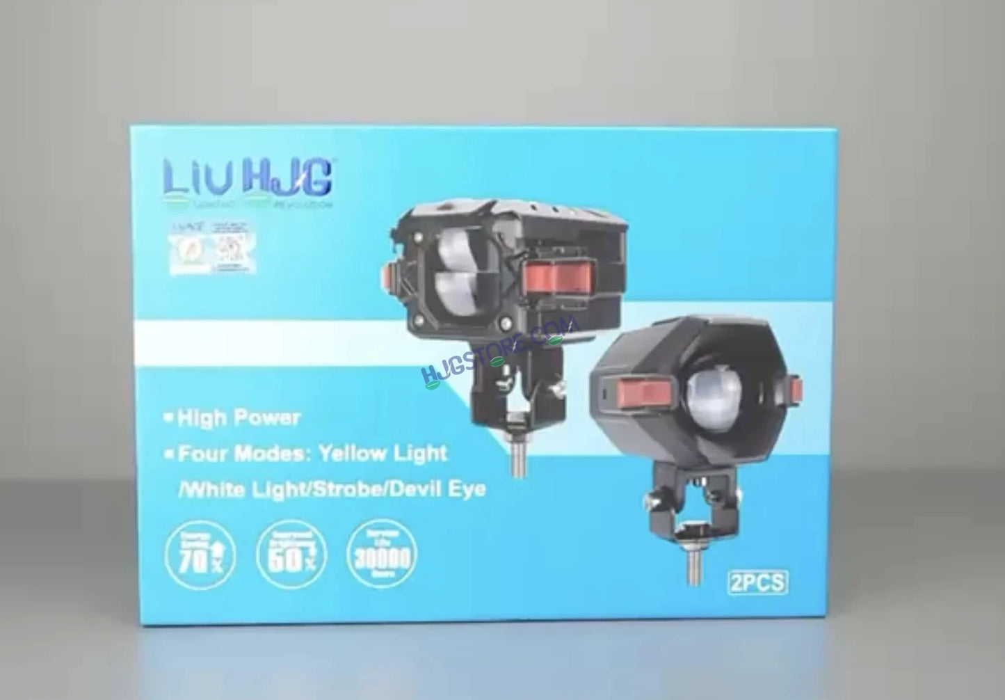 HJG NightBreaker Spaceship P97 Dual Projector Lens Foglight 100W Dual Lens Projector Lens Fog Light 100W Foglight Ultra Wide Dual Intensity LED Fog Lights White/Yellow Universal For All Cars & Bikes with Hazard Indicator LIU HJG P97 Foglight Red Amber DRL - HJGstore.com