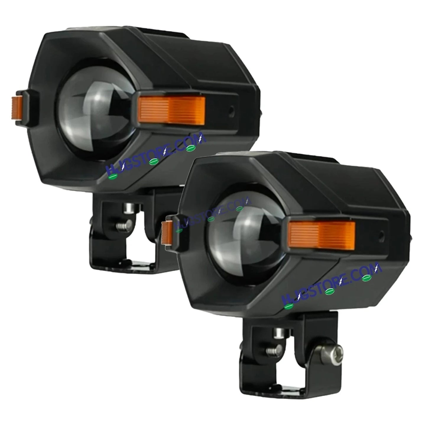 HJG NightBreaker Spaceship P97 Dual Projector Lens Foglight 100W Dual Lens Projector Lens Fog Light 100W Foglight Ultra Wide Dual Intensity LED Fog Lights White/Yellow Universal For All Cars & Bikes with Hazard Indicator LIU HJG P97 Foglight Red Amber DRL - HJGstore.com