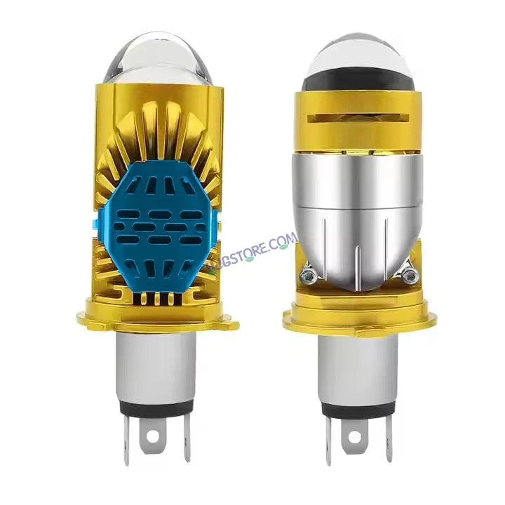 HJG RTD Lens H4 White/Yellow New Model Yellow Low White High RTD Lens Dual Projector Lens H4 LED Bulb 50W HJG Projector Light H4 LED RTD Lens with Fan Bulb 5000LM Dual Beam WY Hi/Lo Beam Headlight 12V/24V for Motorcycle/Car, Set of 1, White/Yellow Hi/Lo - HJGstore.com