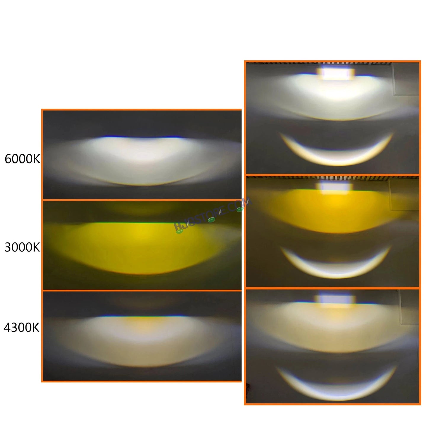 HJG RTD Lens H4 White/Yellow New Model Yellow Low White High RTD Lens Dual Projector Lens H4 LED Bulb 50W HJG Projector Light H4 LED RTD Lens with Fan Bulb 5000LM Dual Beam WY Hi/Lo Beam Headlight 12V/24V for Motorcycle/Car, Set of 1, White/Yellow Hi/Lo - HJGstore.com
