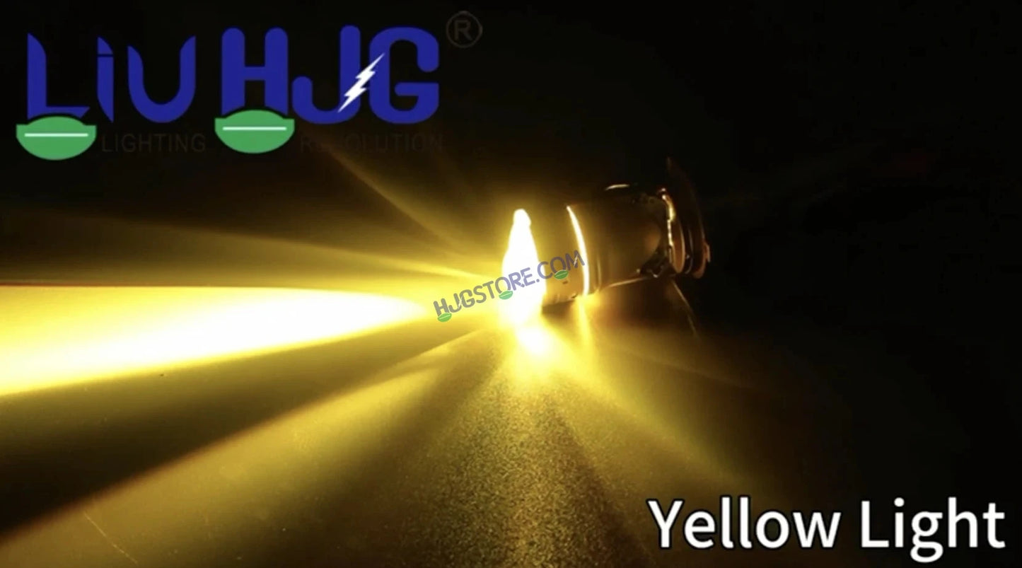 HJG RTD Lens H4 White/Yellow New Model Yellow Low White High RTD Lens Dual Projector Lens H4 LED Bulb 50W HJG Projector Light H4 LED RTD Lens with Fan Bulb 5000LM Dual Beam WY Hi/Lo Beam Headlight 12V/24V for Motorcycle/Car, Set of 1, White/Yellow Hi/Lo - HJGstore.com