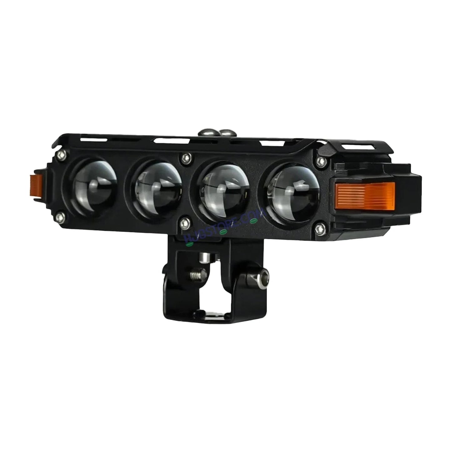 HJG Hazard Series Foglight Quad 4 Lens 160W New Model with Red Orange Hazard DRL Foglight Ultra Wide Dual Intensity LED Fog Lights White/Yellow (2*80W= 160W Total) Universal For All Cars & Bikes LIU HJG Hazard S62 4 Lens Projector Fog with Red Amber DRL - HJGstore.com