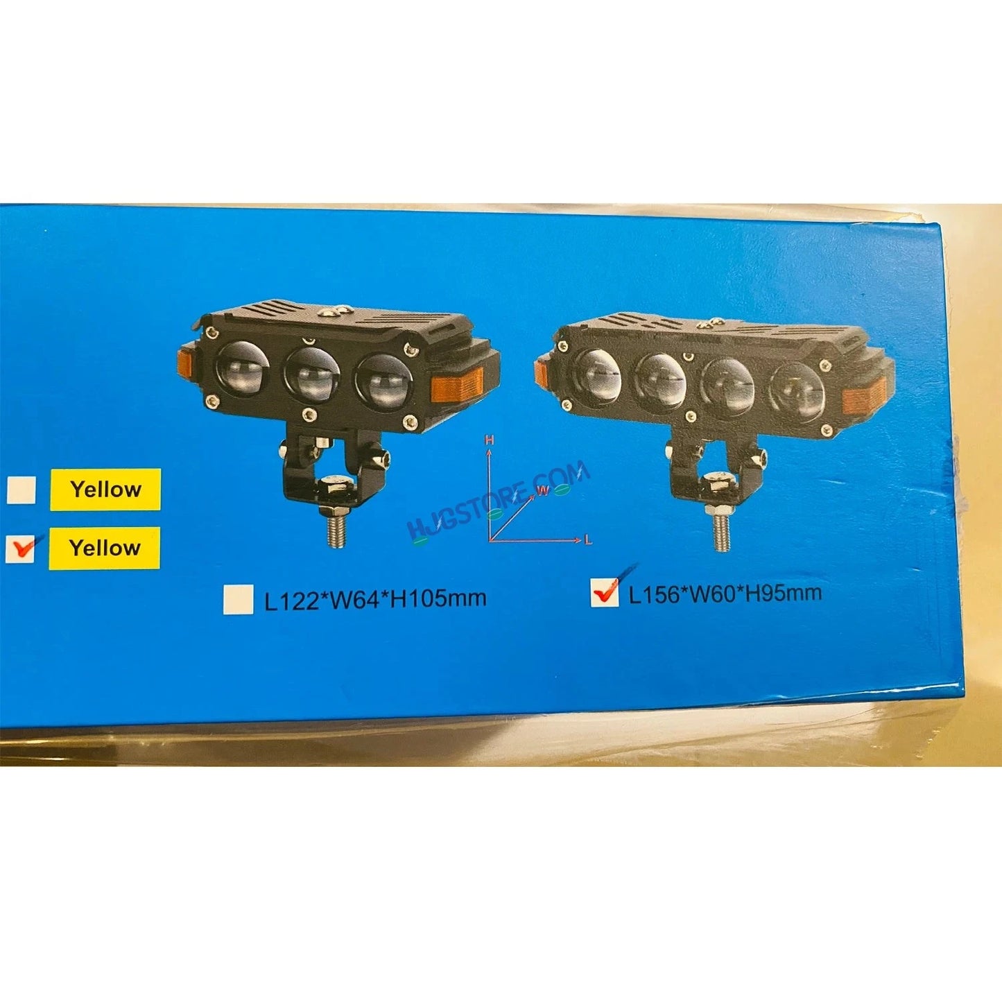 HJG Hazard Series Foglight Quad 4 Lens 160W New Model with Red Orange Hazard DRL Foglight Ultra Wide Dual Intensity LED Fog Lights White/Yellow (2*80W= 160W Total) Universal For All Cars & Bikes LIU HJG Hazard S62 4 Lens Projector Fog with Red Amber DRL - HJGstore.com