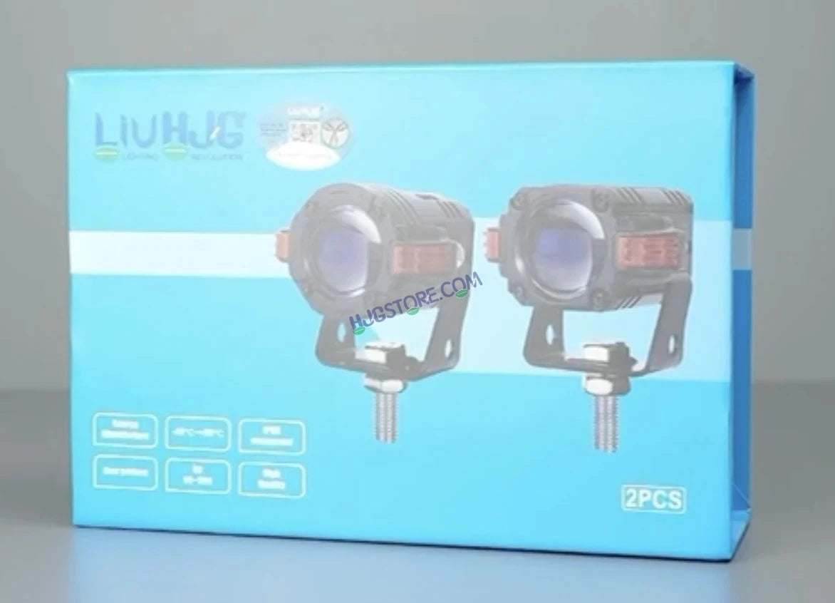 HJG S-82 Foglight Projector Lens Foglight 80W with Hazard Indicator Projector Lens Fog Light 80W Foglight Ultra Wide Dual Intensity LED Fog Lights White/Yellow Universal For All Cars & Bikes with Hazard Indicator LIU HJG S-82 Foglight with Red Amber DRL - HJGstore.com