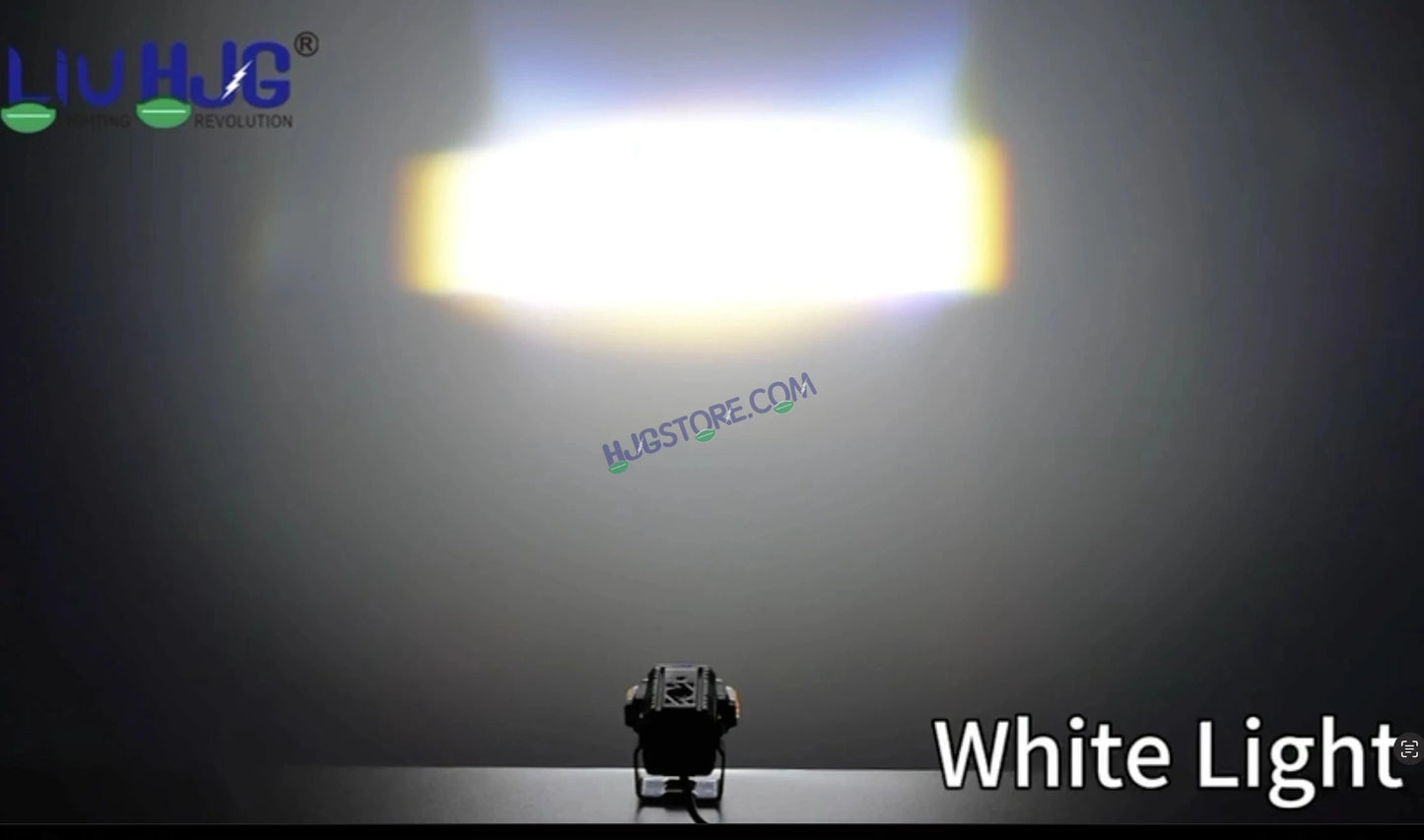 HJG S-83 Foglight Projector Lens Foglight 80W with Hazard Indicator Projector Lens Fog Light 80W Foglight Ultra Wide Dual Intensity LED Fog Lights White/Yellow Universal For All Cars & Bikes with Hazard Indicator LIU HJG S-83 Foglight with Red Amber DRL - HJGstore.com