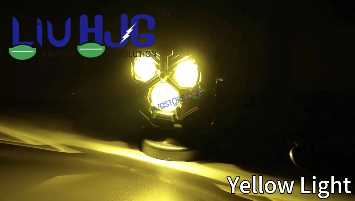 HJG Transformer 3 Projector Foglight 50W with Wide Spread Red DRL/White/Yellow/Warm White Light 50W 1pc Foglight Ultra Wide Dual Intensity LED Driving Fog Lights 3000K/4300K/6500K Universal For All Cars & Bikes LIU HJG Transformer 3 Foglight, Pack of 1 - HJGstore.com