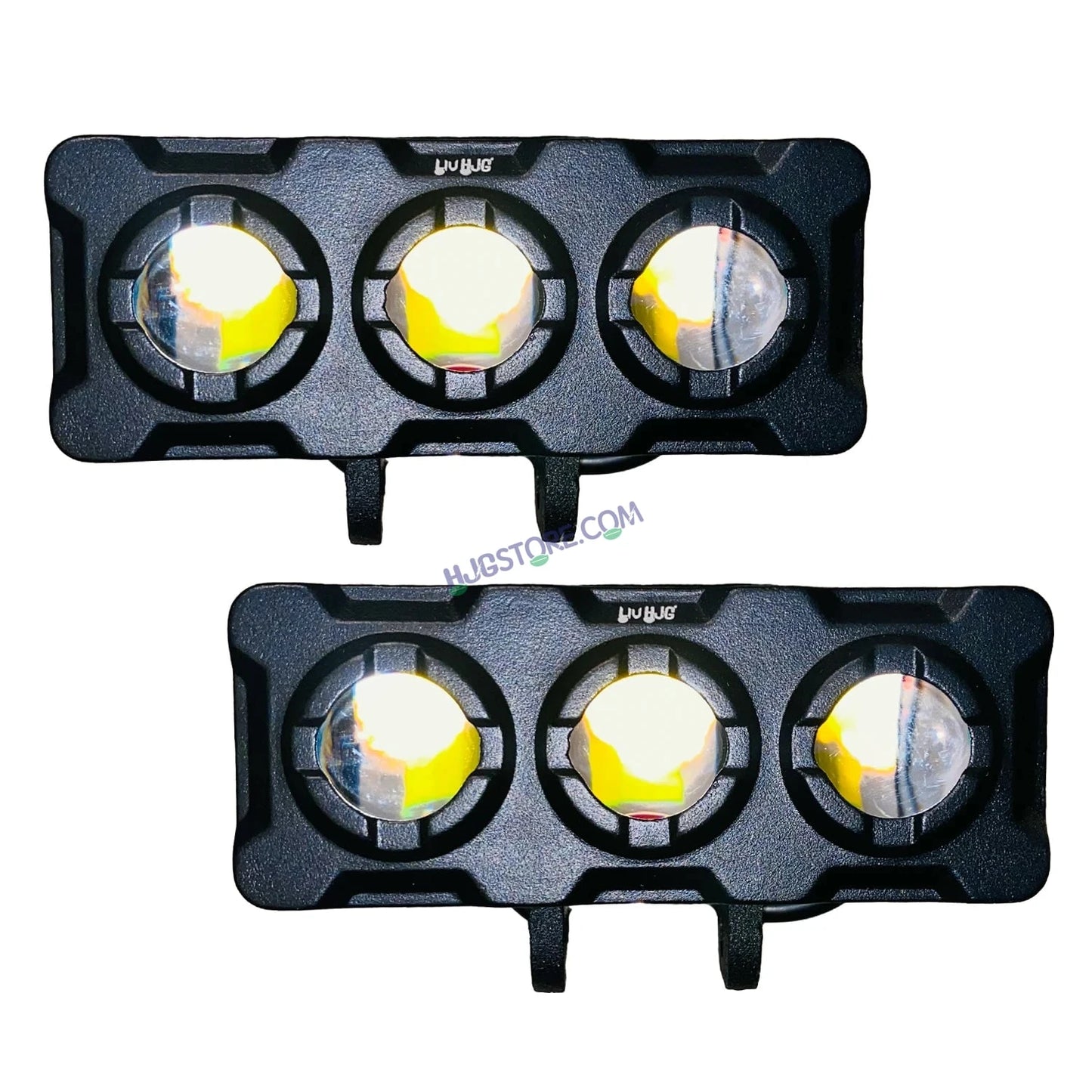 HJG New Model 3 LED Tri Shot 120W Fog Light For Bike/Car/Thar/Jeep ( Cool White and Yellow, 60W each * 2 = 120W Total ) - Pack of 2 - HJGstore.com