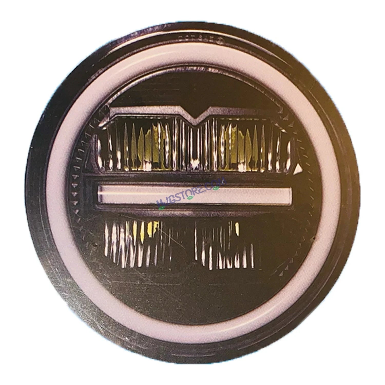 HJG 7 Inch 75W Minus New Model 75W Low Beam 110W Hi Beam LED Headlight Assembly White 7 Inch Round Motorcycle Lights For Jeeps Universal Car Compatible with Royal Enfield, Jeep & Harley Davidson LIU HJG New Box Minus 7 Inch - HJGstore.com