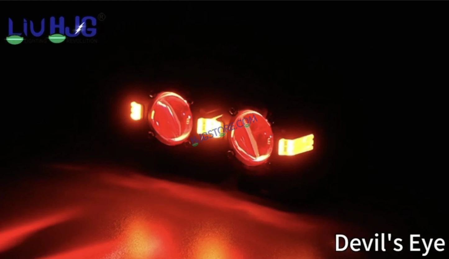 HJG S-82 Foglight Projector Lens Foglight 80W with Hazard Indicator Projector Lens Fog Light 80W Foglight Ultra Wide Dual Intensity LED Fog Lights White/Yellow Universal For All Cars & Bikes with Hazard Indicator LIU HJG S-82 Foglight with Red Amber DRL - HJGstore.com