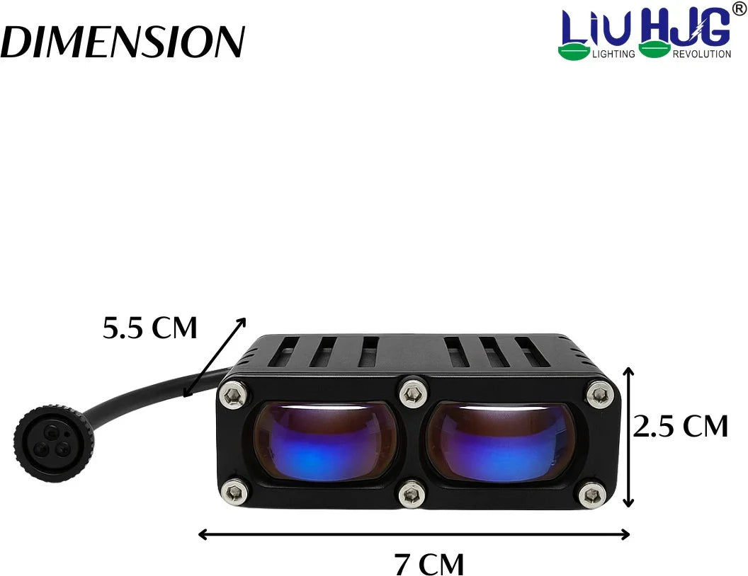 HJG Original Waymaker 2 LED New Model Slim Drive Dual Colour Fog Light Mini Drive Light Version 4 With Red Devil Eye And Wiring With Canbus For All Cars and Motorcycles (2Pcs) HJG Waymaker Foglight HJG New Model 2 LED - HJGstore.com