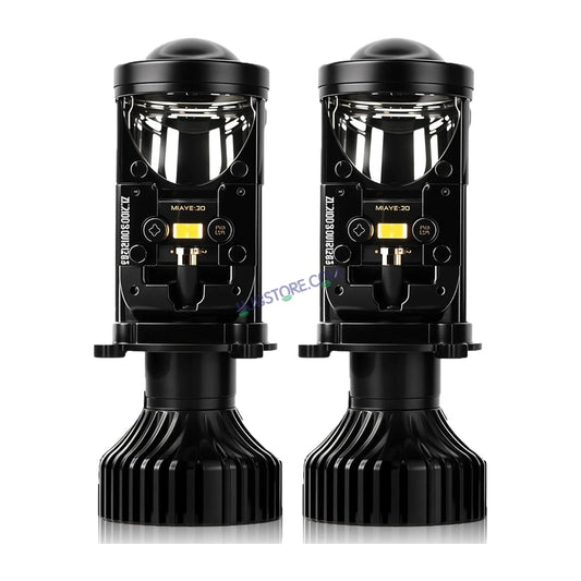 HJG Y6 Projector Lens Set of 2 H4 LED Bulb 100W Car HJG Y6 Projector Light Lamp H4 LED Mini Projector Lens with Fan for Bike & Car Bulb 7000LM Conversion Kit Hi/Lo Beam Headlight 12V/24V for Motorcycle & Car, Set of 2, Car, White - HJGstore.com