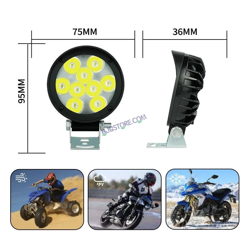 HJG New 9 LED Cap Fog Light 54W 12000 Lumens Fog Light 9 LED CREE 2pc Foglight Spread Light Fog 54W with 12000 Lumens Brightness Foglight Ultra Wide Intensity LED Fog Lights 9 LED CREE (54W) Universal For All Cars & Bikes LIU HJG 9 LED Cap 54W Fog 2pc - HJGstore.com