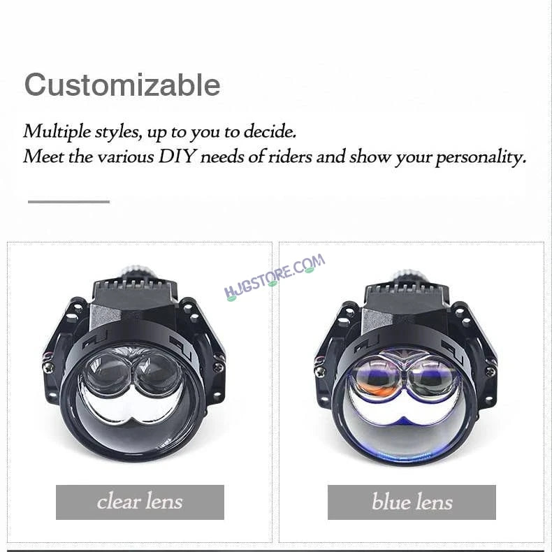 HJG 3 Inch Bi LED Car Projector 140W H8/H9/H11/H16 Foglight with Laser Spot and Wide Spread Red DRL/White/Yellow/Warm White Light 140W Foglight Ultra Wide Dual Intensity LED Driving Fog Lights 3000K/4300K/6500K Universal For All Cars & Bikes H8/H9/H11/H16 - HJGstore.com