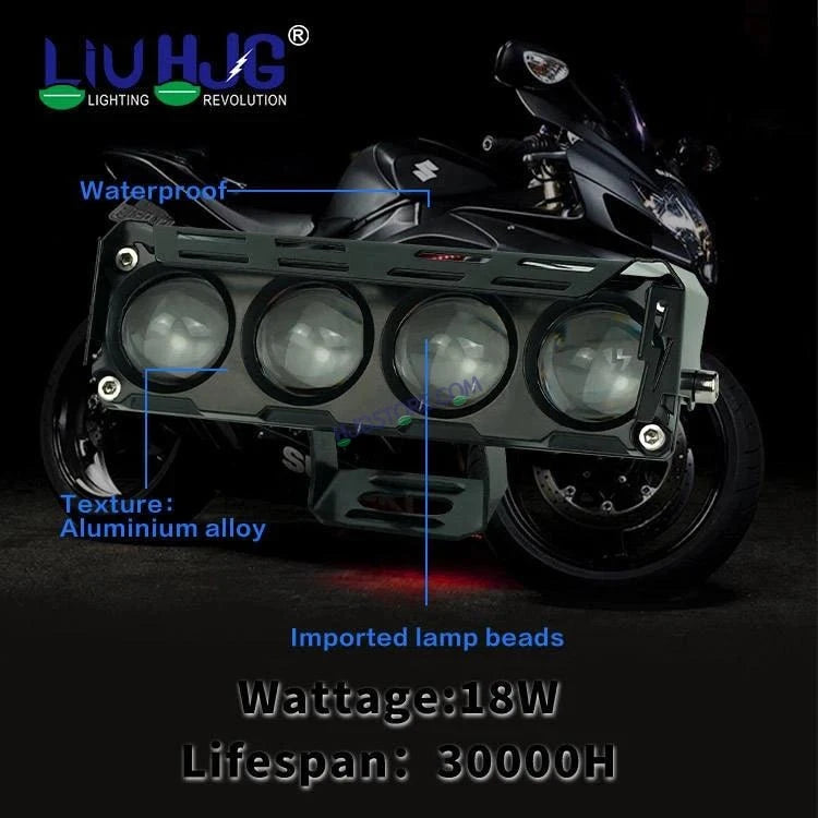 HJG Future Eyes 4 Lens 120W 4 Lens MEGA DRIVE Fog Light For Bike/Car/Thar/Jeep ( Cool White, 60W each * 2 = 120W Total ) - Pack of 2 Future Eyes 4 Lens - HJGstore.com