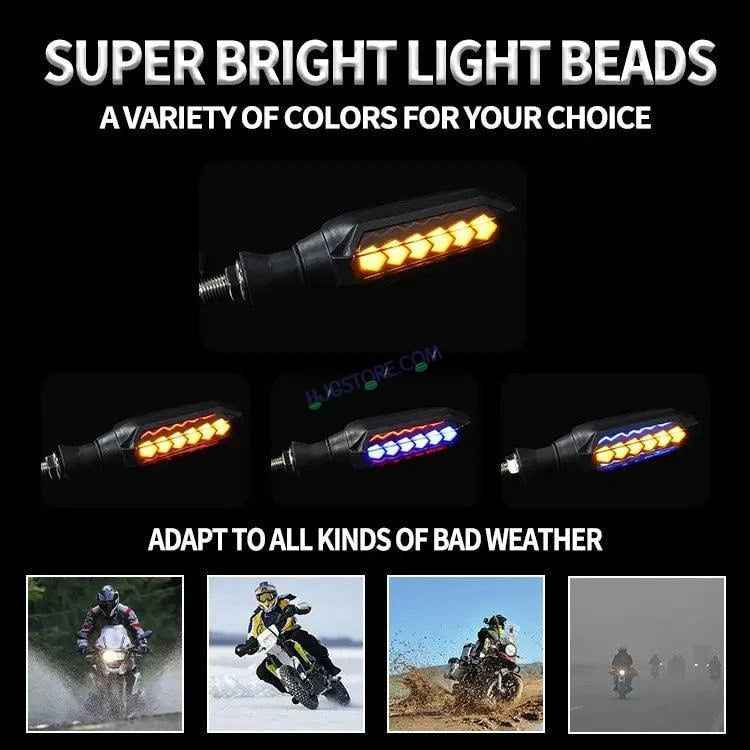 HJG Indicator Round Waterproof Flexible Blinker Bright LED Indicators Universal For All Bike Models Motorcycle Turn Signal Lights HJG Indicator with DRL 231114 - HJGstore.com