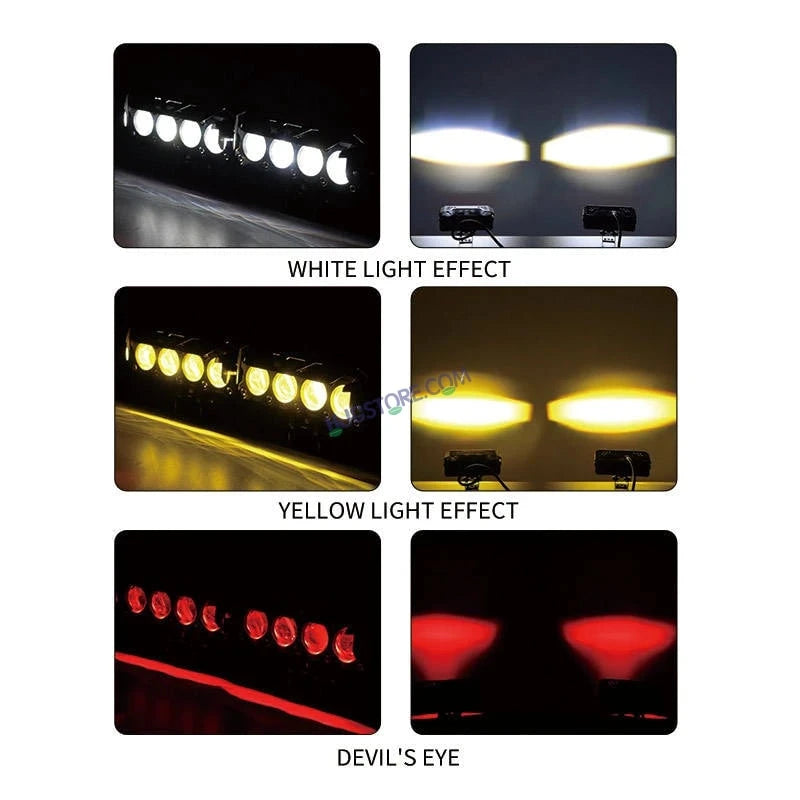 HJG Future Eyes 4 Lens 120W 4 Lens MEGA DRIVE Fog Light For Bike/Car/Thar/Jeep ( Cool White, 60W each * 2 = 120W Total ) - Pack of 2 Future Eyes 4 Lens - HJGstore.com
