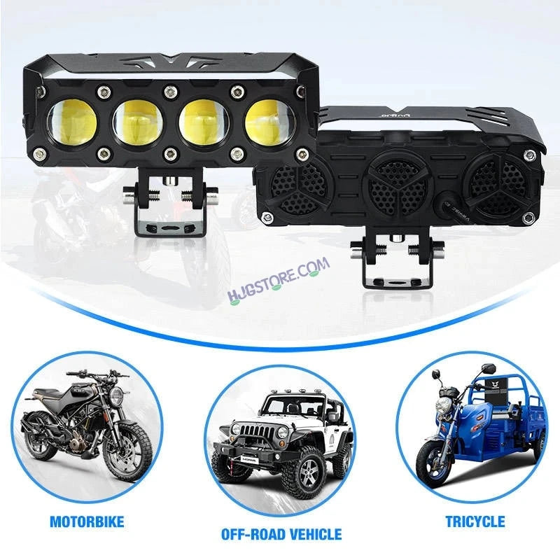 HJG Future Eyes 4 Lens 120W 4 Lens MEGA DRIVE Fog Light For Bike/Car/Thar/Jeep ( Cool White, 60W each * 2 = 120W Total ) - Pack of 2 Future Eyes 4 Lens - HJGstore.com