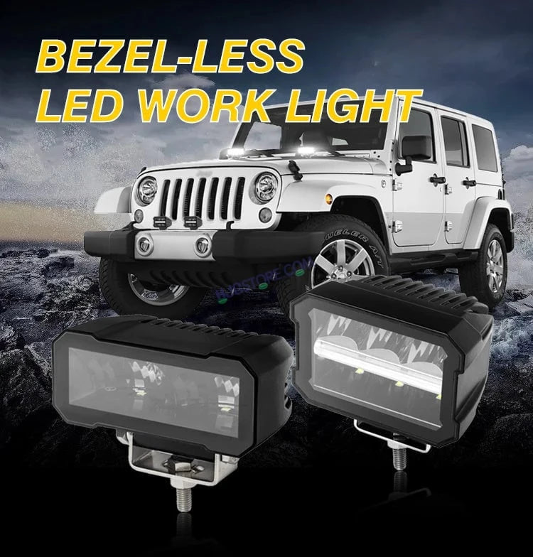 HJG W26 Bezelless Blade CREE Lens Foglight 60W Square Edge W26 Bezelless Blade 1pc Foglight 60W Foglight Ultra Wide Intensity LED Foglight White CREE Spread Foglight (60W) Universal For All Cars & Bikes LIU HJG W26 Helao Bezelless Blade Lens Foglight 1pc - HJGstore.com