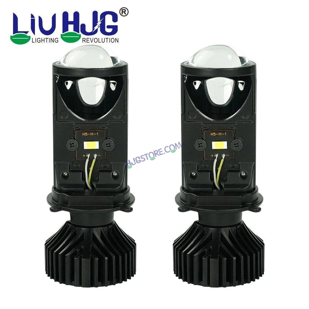 HJG Y6 Projector Lens Set of 2 H4 LED Bulb 100W Car HJG Y6 Projector Light Lamp H4 LED Mini Projector Lens with Fan for Bike Bulb 7000LM Conversion Kit Hi/Lo Beam Headlight 12V/24V for Motorcycle, Set of 2, Car, White Hi/Lo - HJGstore.com