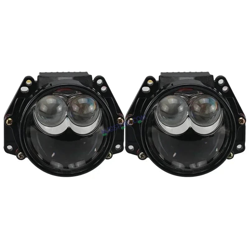HJG 3 Inch Bi LED Car Projector 140W H8/H9/H11/H16 Foglight with Laser Spot and Wide Spread Red DRL/White/Yellow/Warm White Light 140W Foglight Ultra Wide Dual Intensity LED Driving Fog Lights 3000K/4300K/6500K Universal For All Cars & Bikes H8/H9/H11/H16 - HJGstore.com