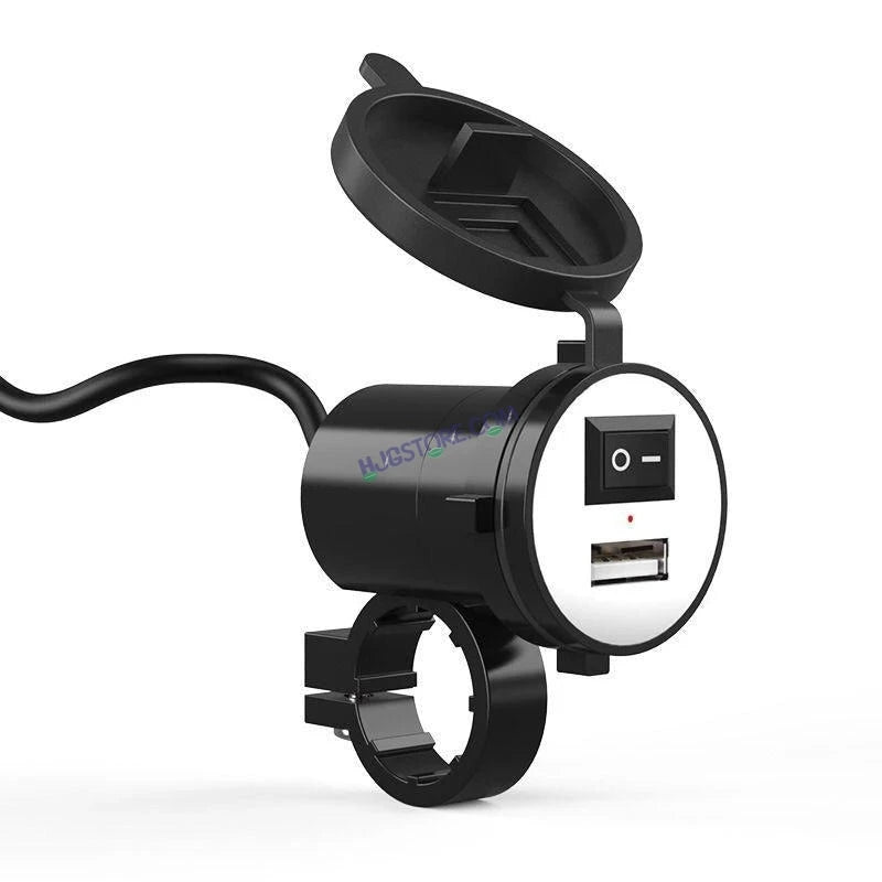 HJG USB Mobile Fast Charger Waterproof Motorcycle Handlebar USB Charger for Bike, Two Wheelers Universal LIU HJG Two Wheeler USB Mobile Phone Fast Charger 12V 5V-1.5A Moto Adapter Power Supply Socket for Phone Mobile Motorbike Accessories - HJGstore.com