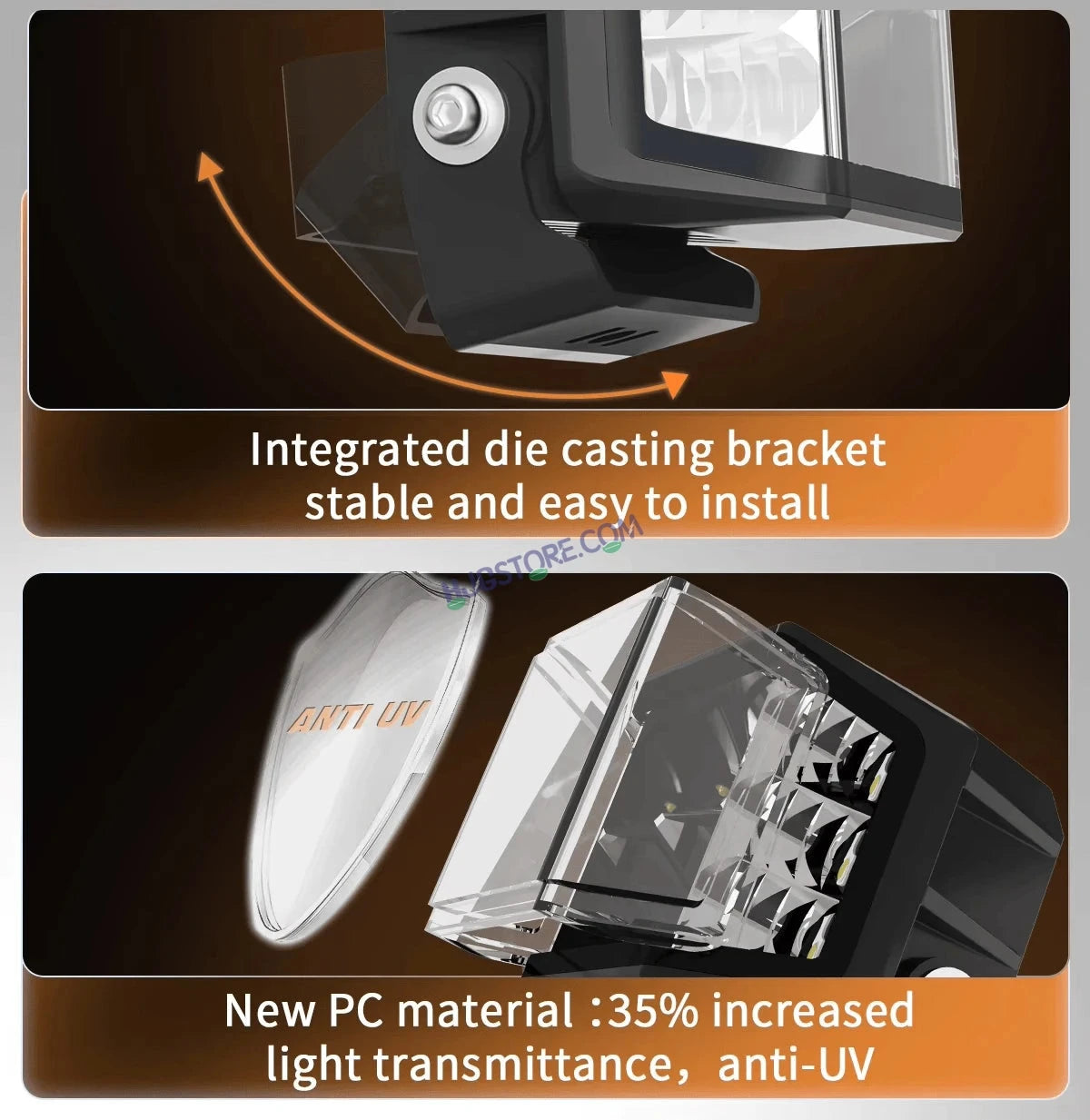 HJG W28 Helao 4x4 Lens CREE Foglight 60W 4x4 Lens Square Edge W28 4 Lens Square Edge 1pc Foglight 60W Foglight Ultra Wide Intensity LED Foglight White CREE Spread Foglight (60W) Universal For All Cars & Bikes LIU HJG W28 Helao 4x4 Lens Foglight Edge Light - HJGstore.com