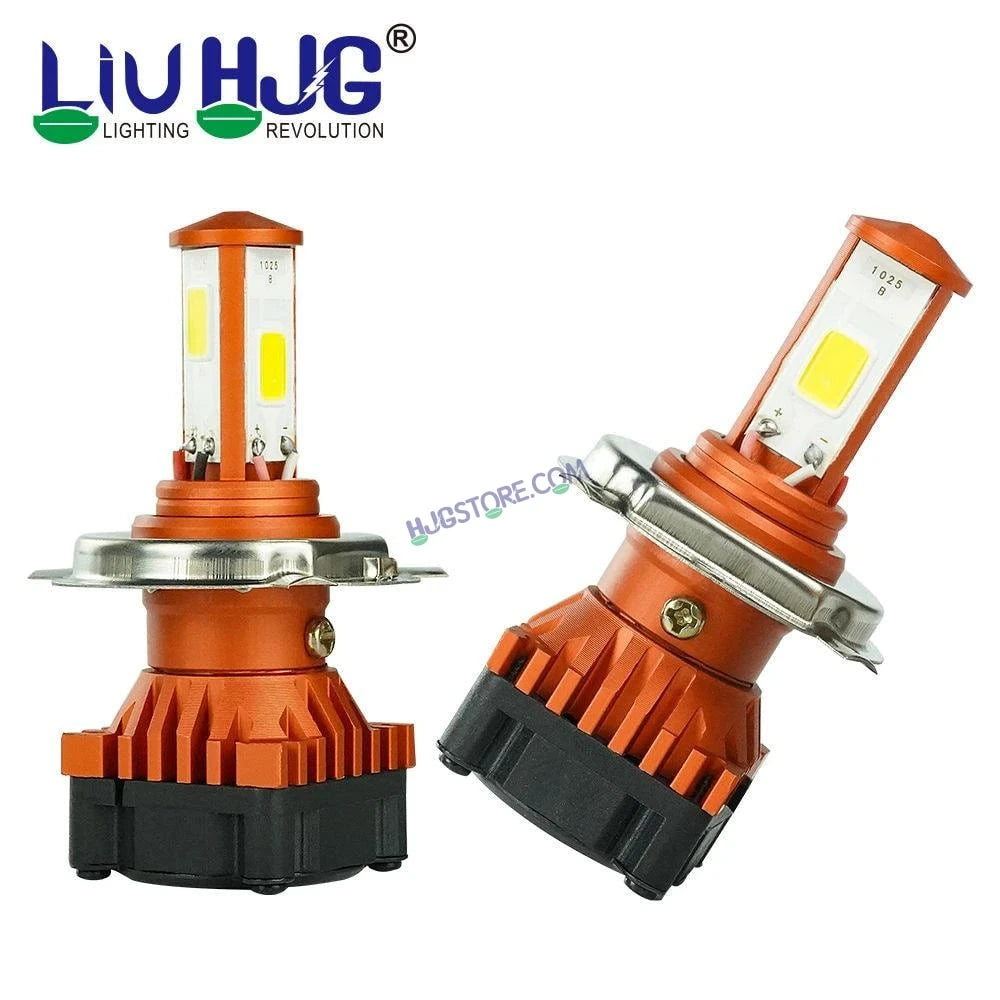 HJG H4 White LED Headlight Bulb H4 For All Motorcycles (Low and High Beam Bulbs (White) White 50W, Pack of 1) - Type H4 - HJGstore.com