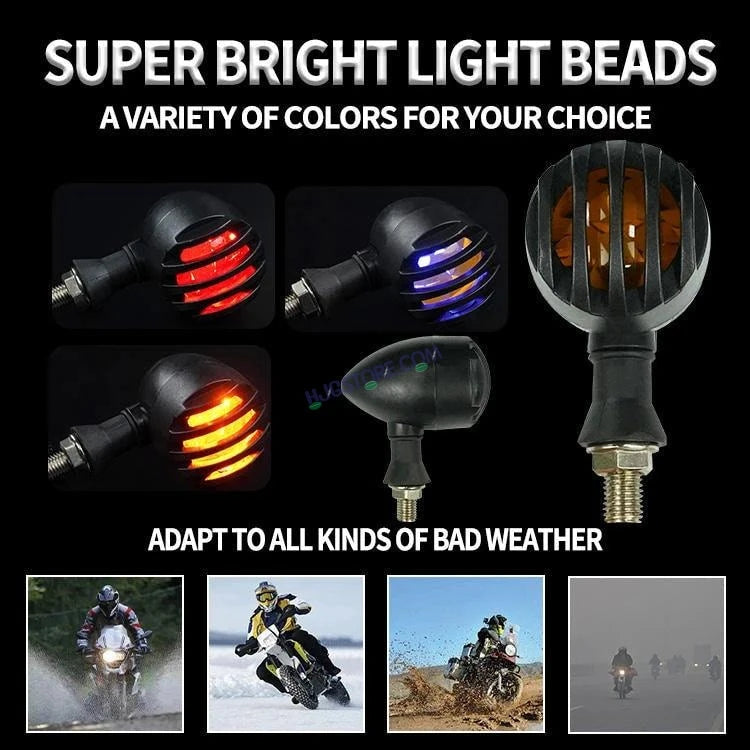 HJG Indicator Round Waterproof Flexible Blinker Bright LED Indicators Universal For All Bike Models Motorcycle Turn Signal Lights HJG Indicator - HJGstore.com
