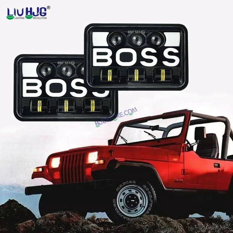 HJG Boss Headlight Assembly Square 12v 45w 4x6" 5x7" Inch Led Headlights For Jeep, Splendor 231224 - HJGstore.com