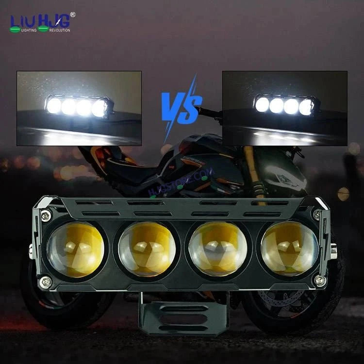 HJG Future Eyes 4 Lens 120W 4 Lens MEGA DRIVE Fog Light For Bike/Car/Thar/Jeep ( Cool White, 60W each * 2 = 120W Total ) - Pack of 2 Future Eyes 4 Lens - HJGstore.com
