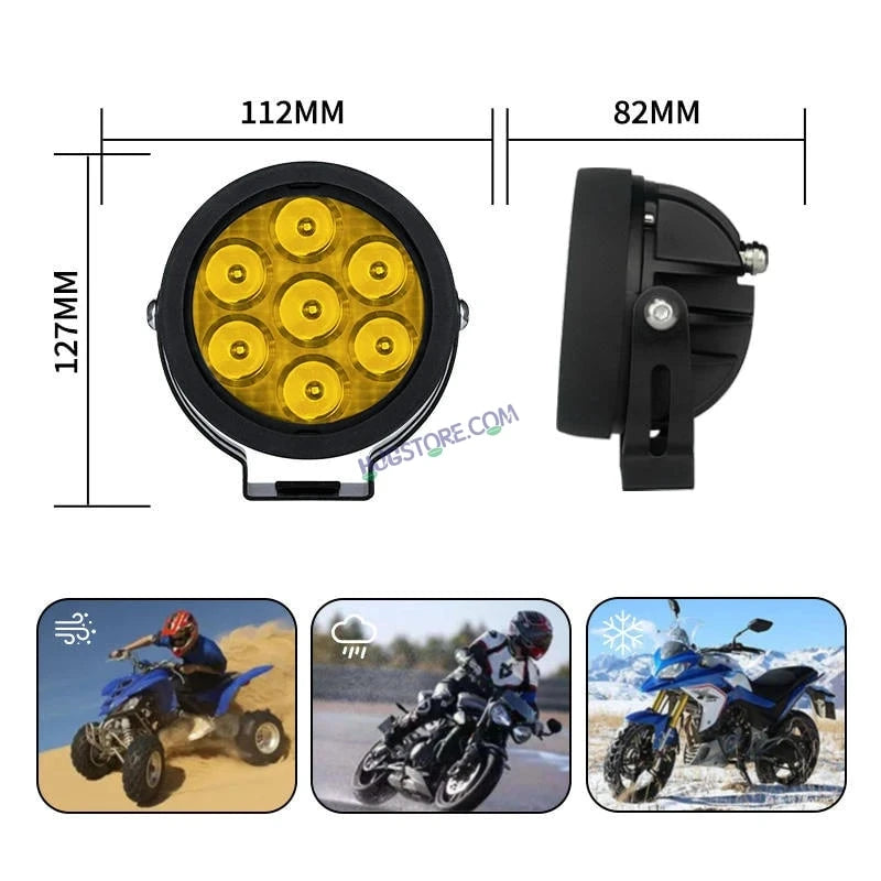 HJG Spare Yellow Filter Cap Cover for 7 LED 140W Round CREE / 9 LED 180W Round CREE Fog Light Yellow Filter Cover Auxiliary Light For All Motorcycles Yellow Filter Cap (Pack of 1) HJG Round Yellow Filter Cover for 7 LED 140W 9 LED 180W Fog Light - HJGstore.com