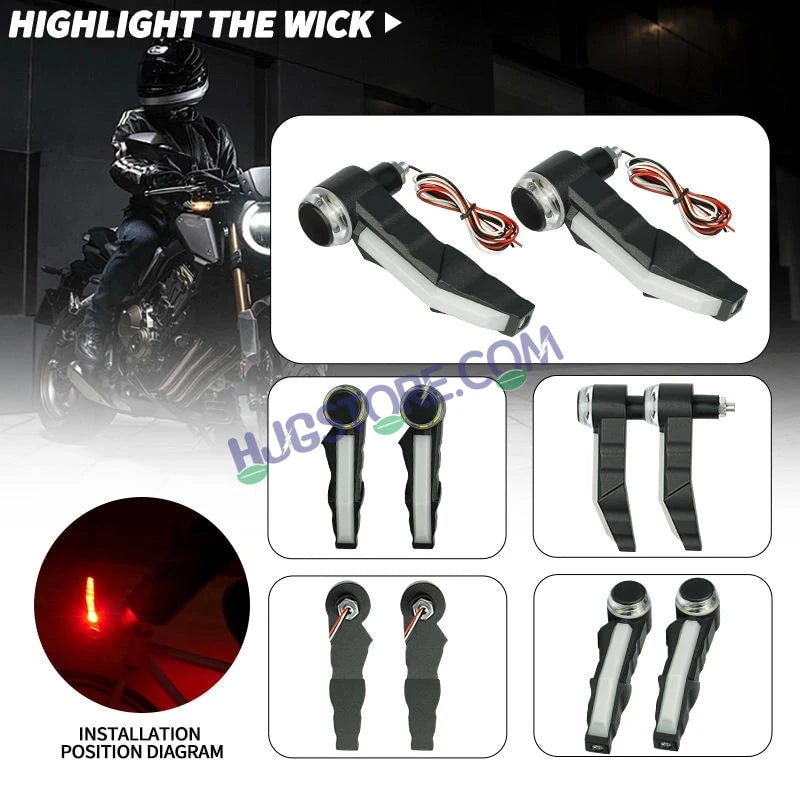 HJG Knuckle Guard with Handle Light Combo with White/Blue/Red DRL Mode and Running Yellow Turn Signals Universal for Motorcycles for Hand Protection Red DRL/White/Running Yellow Turn Signal Universal For All Bikes LIU HJG Knuckle Guard Hand Guard with DRL - HJGstore.com