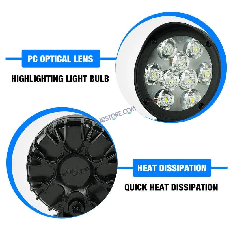 HJG New 9 LED Cap Fog Light 54W 12000 Lumens Fog Light 9 LED CREE 2pc Foglight Spread Light Fog 54W with 12000 Lumens Brightness Foglight Ultra Wide Intensity LED Fog Lights 9 LED CREE (54W) Universal For All Cars & Bikes LIU HJG 9 LED Cap 54W Fog 2pc - HJGstore.com