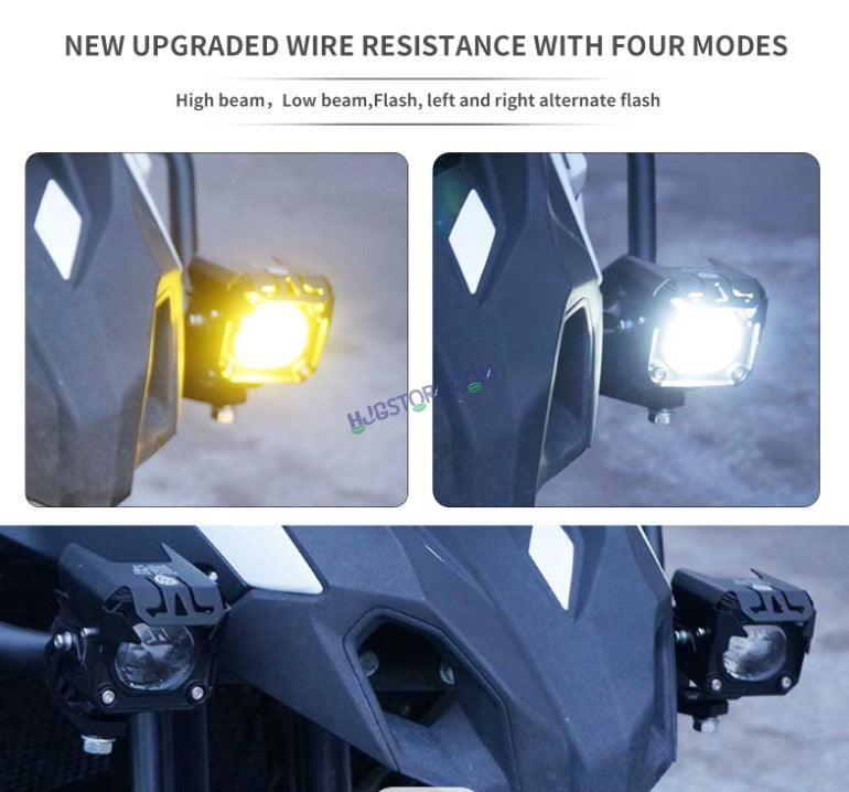 HJG 120W Projector Fog Light LED Work Light Fog Lamp Dual Color Motorcycle Lights Spot Light High beam/Low beam Electric Cars (Headlights) (12-80V DC – 60W) - HJGstore.com