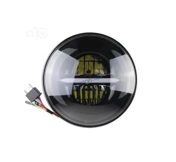 HJG 7 Inch Minus LED Headlight Assembly Halo Lights Dual Color Yellow White 7 Inch Round Motorcycle Lights For Jeeps Universal Car Compatible with Royal Enfield, Jeep & Harley Davidson Minus - HJGstore.com