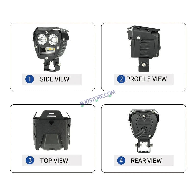 HJG 2 LED Robotic 140W Foglight with Spot and Wide Spread White/Yellow Light 140W Foglight Ultra Wide Dual Intensity LED Driving Fog Lights White/Yellow (2*70W = 140W Total) Universal For All Cars & Bikes LIU HJG Robotic 2 LED 140W Foglight White/Yellow - HJGstore.com