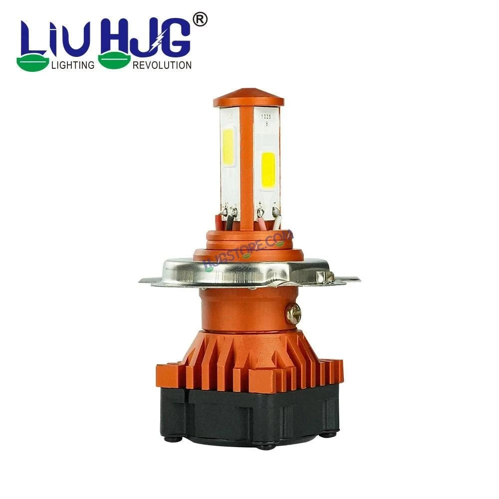 HJG H4 White LED Headlight Bulb H4 For All Motorcycles (Low and High Beam Bulbs (White) White 50W, Pack of 1) - Type H4 - HJGstore.com