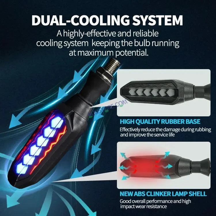 HJG Indicator Round Waterproof Flexible Blinker Bright LED Indicators Universal For All Bike Models Motorcycle Turn Signal Lights HJG Indicator with DRL 231114 - HJGstore.com