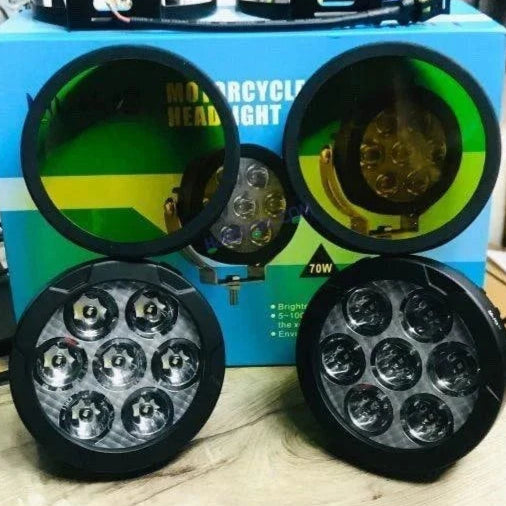 HJG Original 70W CREE 140W Dual Color Yellow/White LED Fog Lights with Wiring Harness Kit light brightness output controller switch Yellow Filter Cap Waterproof Light for Bikes, Cars, Jeeps Yellow Filter Cap - HJGstore.com