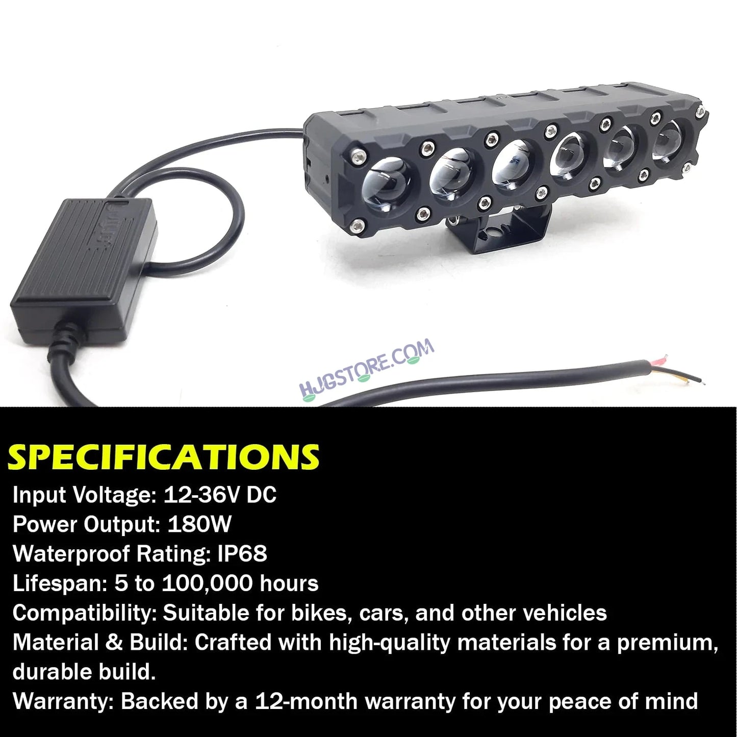 LIUHJG LIU HJG Future Eyes 6 Lens Heavy 180W 6 Lens MEGA DRIVE Fog Light For Bike/Car/Thar/Jeep ( Cool White, 90W each * 2 = 180W Total ) - Pack of 2 HJG Future Eyes 6 Lens - HJGstore.com