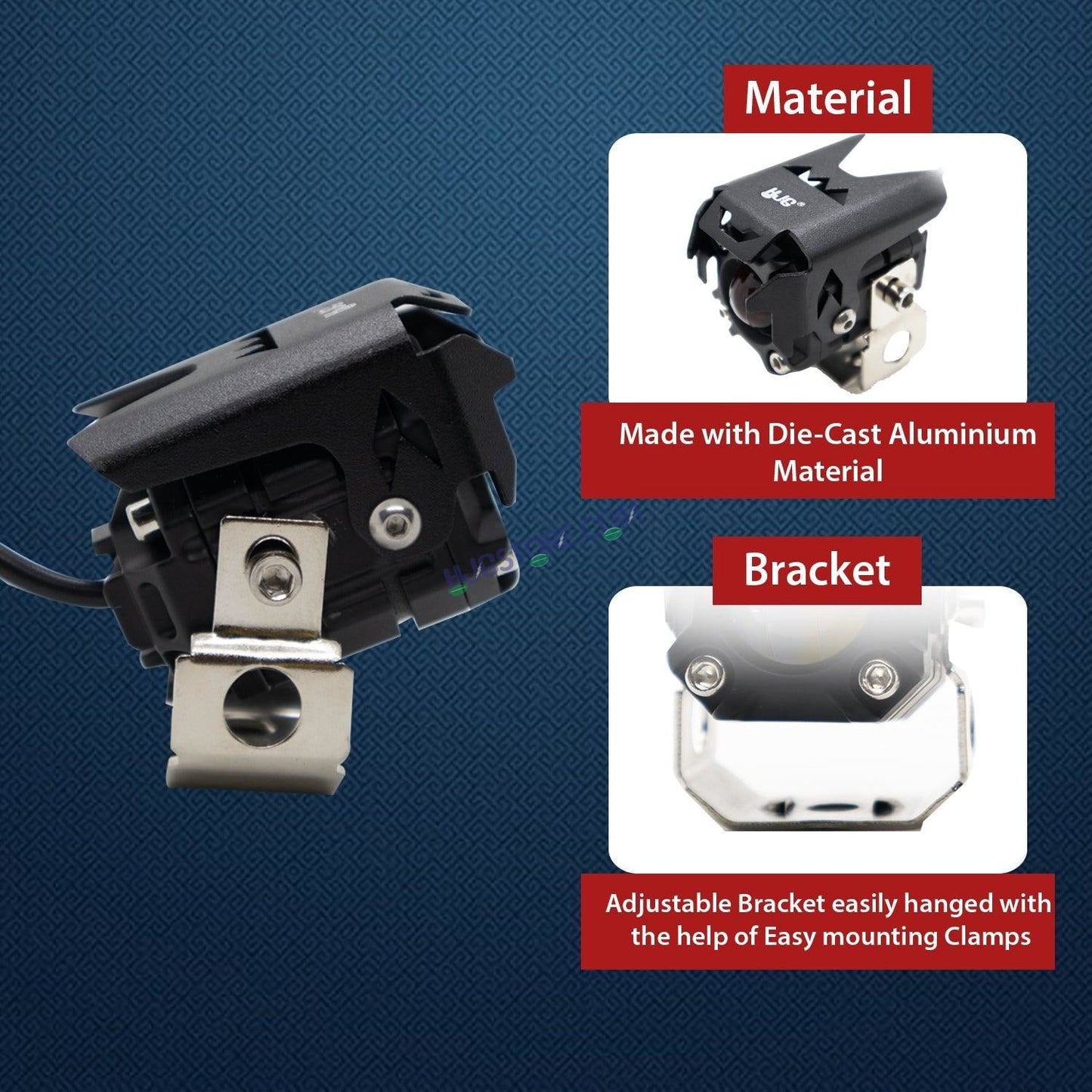HJG 120W Projector Fog Light LED Work Light Fog Lamp Dual Color Motorcycle Lights Spot Light High beam/Low beam Electric Cars (Headlights) (12-80V DC – 60W) - HJGstore.com