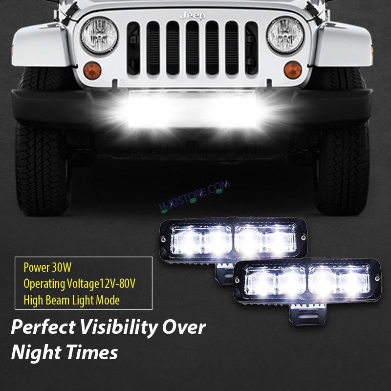 HJG S-13 LED Fog light 12V-80V 30W (1pc) - Universal For Car & Bike - HJGstore.com