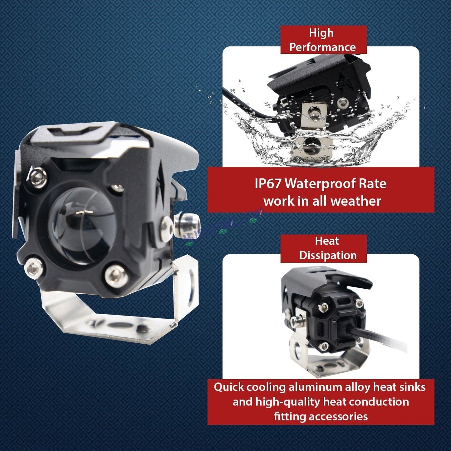 HJG 120W Projector Fog Light LED Work Light Fog Lamp Dual Color Motorcycle Lights Spot Light High beam/Low beam Electric Cars (Headlights) (12-80V DC – 60W) - HJGstore.com