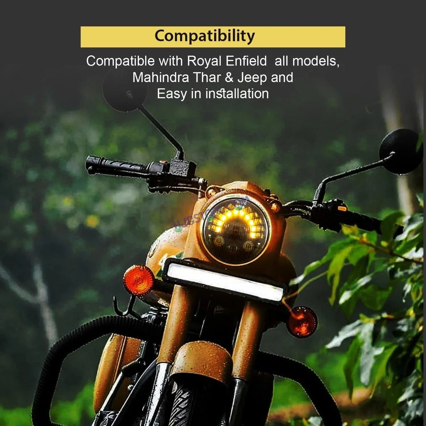 HJG 7 Inch Round Headlight with Turn Signal Indicator & Hi/Low Beam for Bullet, Mahindra Thar - HJGstore.com