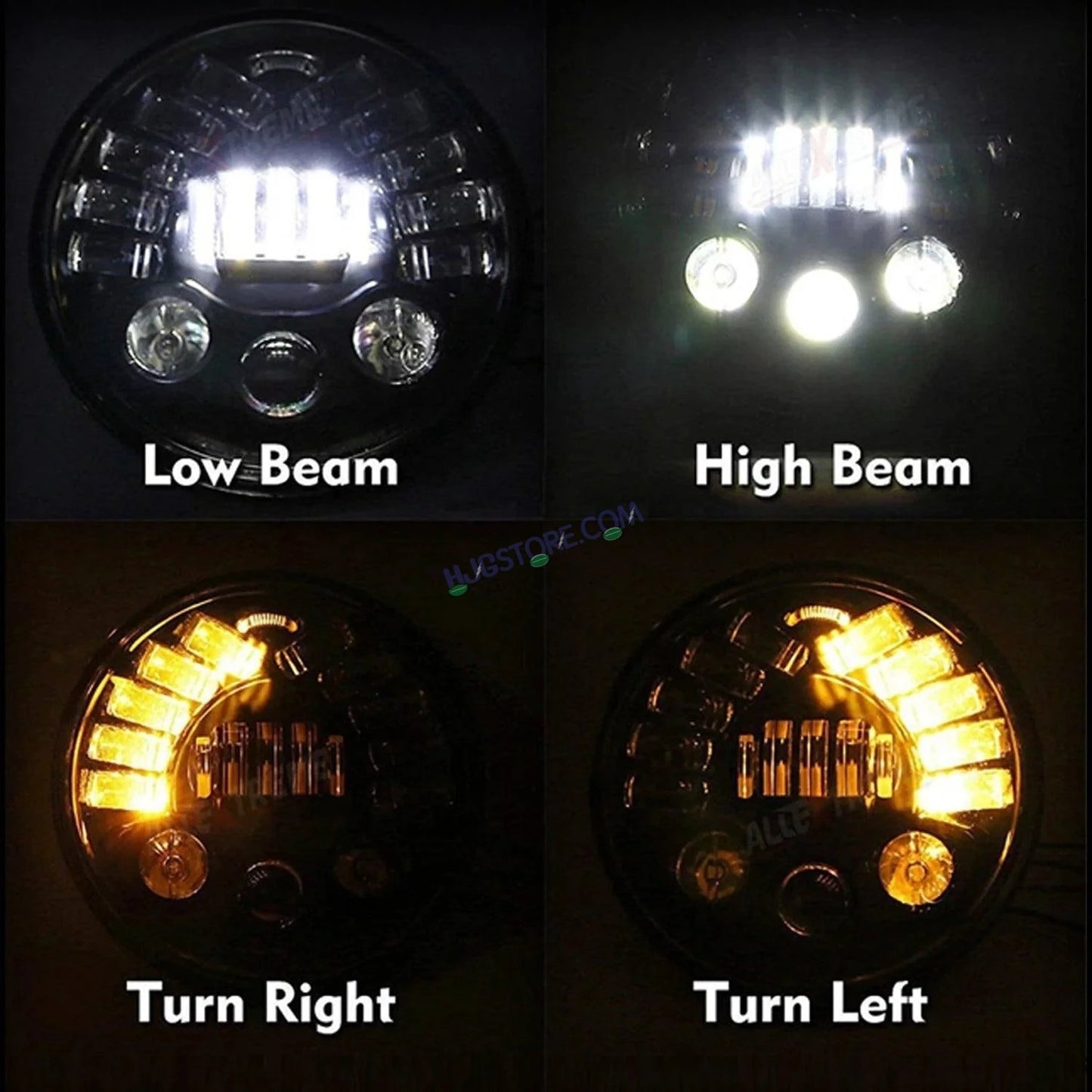 HJG 7 Inch Round Headlight with Turn Signal Indicator & Hi/Low Beam for Bullet, Mahindra Thar - HJGstore.com