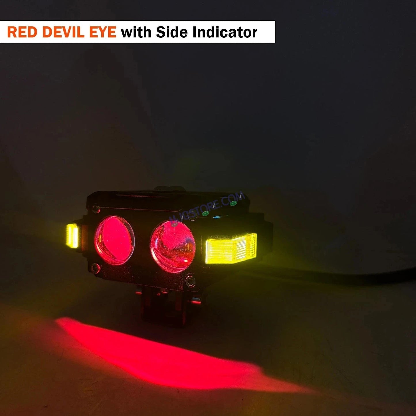 HJG Hazard 2 Lens Foglight with Wiring Kit Combo Double 2 Lens 80W with Hazard DRL Foglight Ultra Wide Dual Intensity LED Fog Lights White/Yellow (2*40W = 80W Total) Universal For All Cars & Bikes LIU HJG Hazard S60 2 Lens Projector Fog with Wiring Kit - HJGstore.com